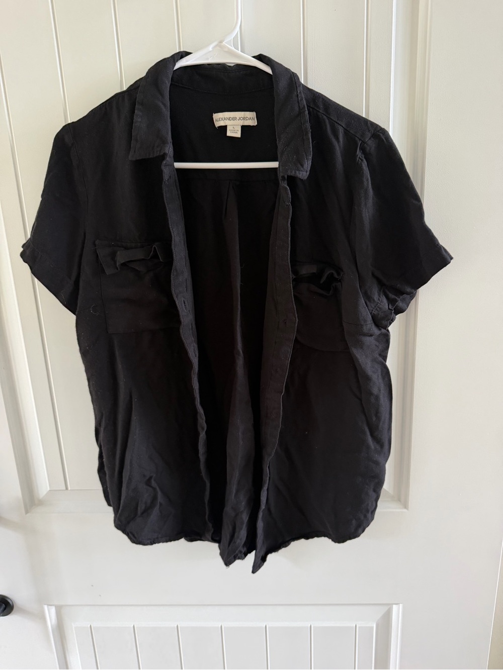 Alexander Jordan Black Short-Sleeve Button-Down Shirt